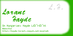 lorant hayde business card